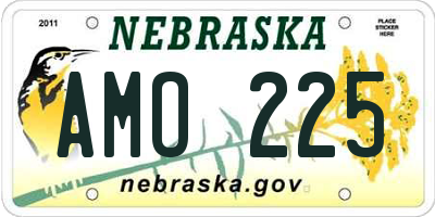 NE license plate AMO225