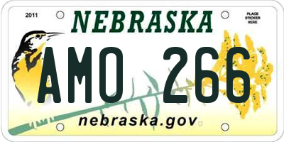 NE license plate AMO266