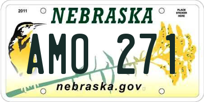 NE license plate AMO271