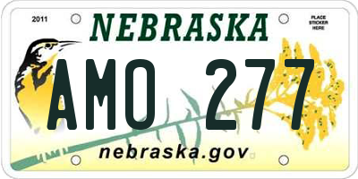 NE license plate AMO277