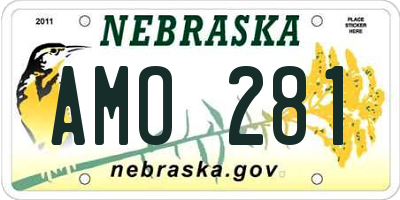 NE license plate AMO281
