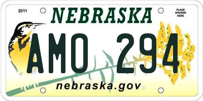 NE license plate AMO294