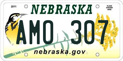 NE license plate AMO307