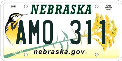 NE license plate AMO311