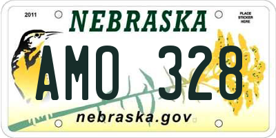 NE license plate AMO328