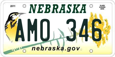 NE license plate AMO346