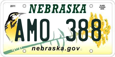 NE license plate AMO388