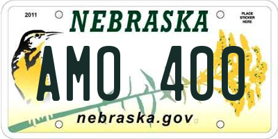 NE license plate AMO400