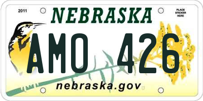 NE license plate AMO426