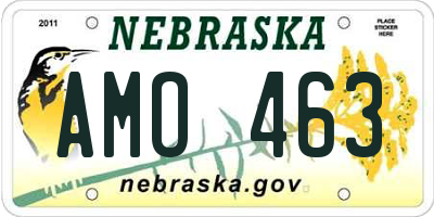 NE license plate AMO463