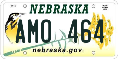 NE license plate AMO464