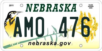 NE license plate AMO476