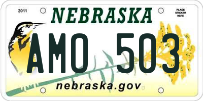 NE license plate AMO503