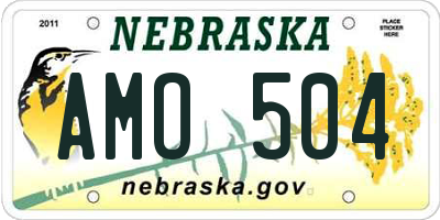 NE license plate AMO504