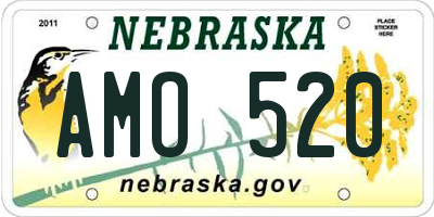 NE license plate AMO520