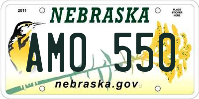 NE license plate AMO550
