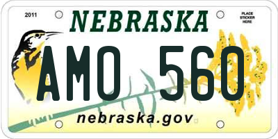 NE license plate AMO560