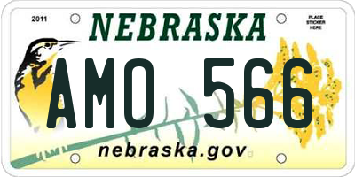 NE license plate AMO566