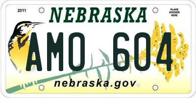 NE license plate AMO604