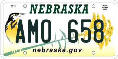 NE license plate AMO658