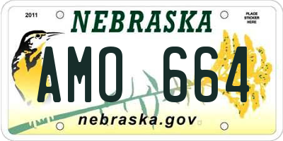 NE license plate AMO664