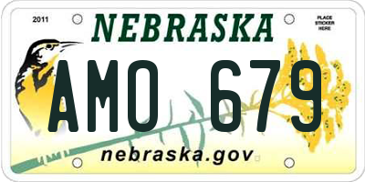 NE license plate AMO679