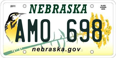 NE license plate AMO698