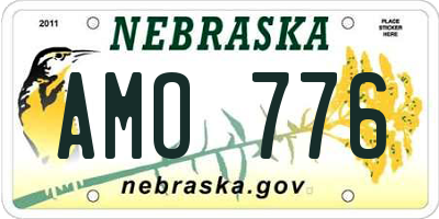 NE license plate AMO776