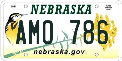 NE license plate AMO786