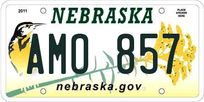 NE license plate AMO857