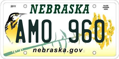 NE license plate AMO960