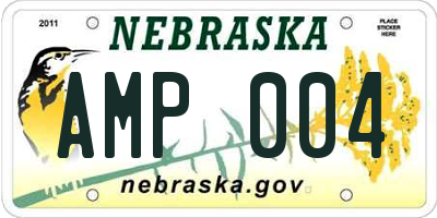 NE license plate AMP004