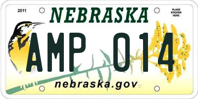 NE license plate AMP014