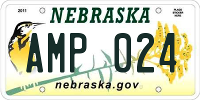 NE license plate AMP024