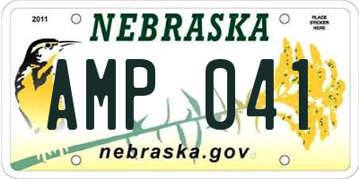 NE license plate AMP041