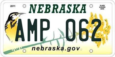 NE license plate AMP062