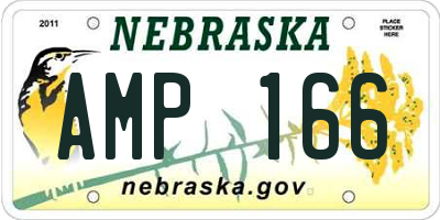 NE license plate AMP166