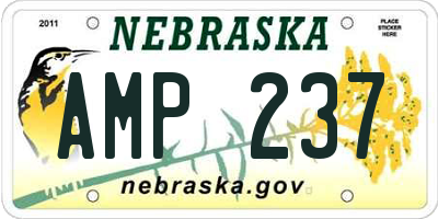 NE license plate AMP237