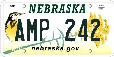 NE license plate AMP242