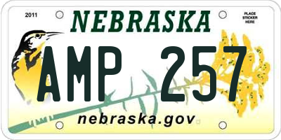 NE license plate AMP257