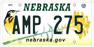 NE license plate AMP275