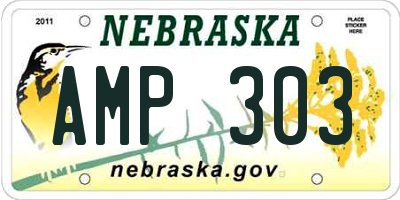 NE license plate AMP303