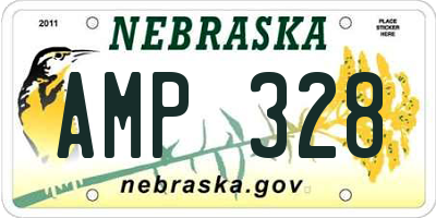 NE license plate AMP328