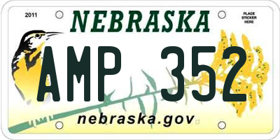 NE license plate AMP352