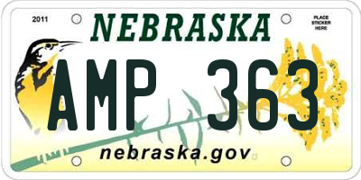 NE license plate AMP363