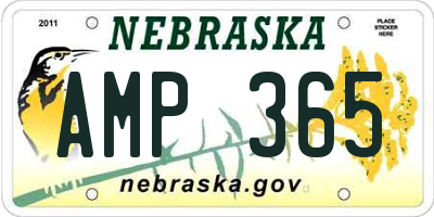 NE license plate AMP365