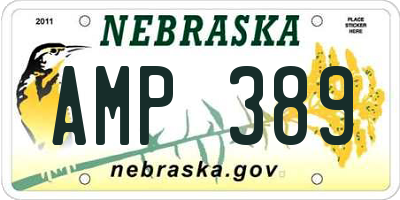 NE license plate AMP389