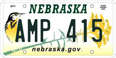 NE license plate AMP415