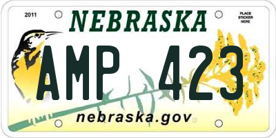 NE license plate AMP423