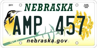 NE license plate AMP457